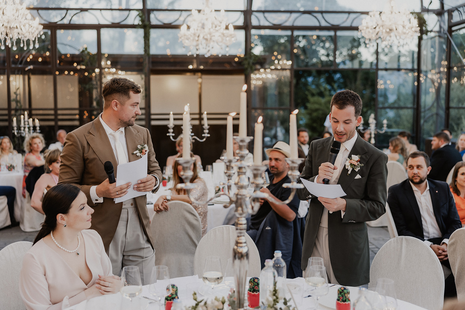 A speech during dinner in the Orangerie