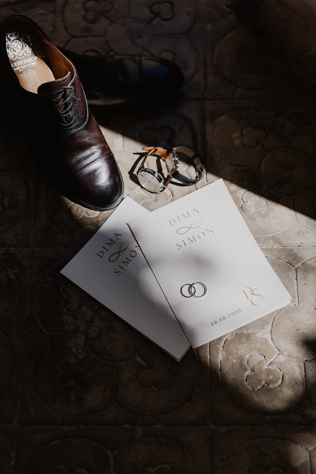 Shoes and wedding stationery